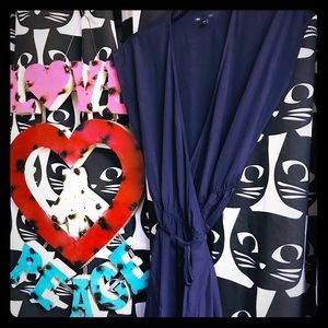 *5 for $25* Preloved Gap navy blue wrap dress SML